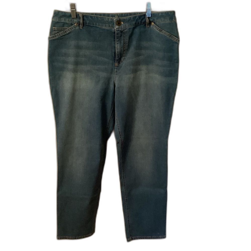 J JILL SIZE 14 TRIED & TRUE FIT SLIM ANKLE STRETCH HIGH RISE JEANS